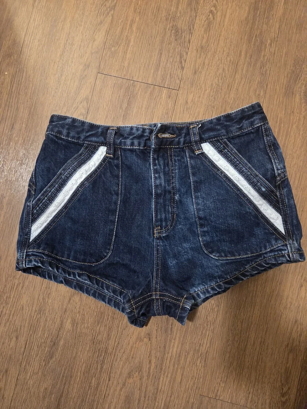 Free People Sweet Surrender Dark Blue Denim Shorts Flaw